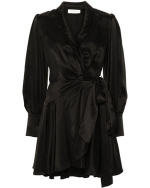 Zimmermann Silk Wrap Dress - Black