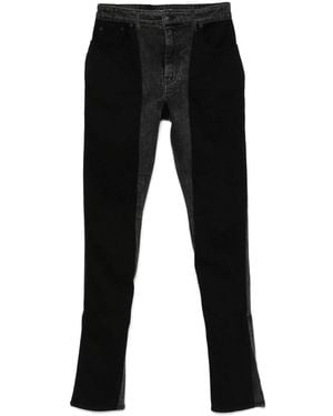 Mugler Bi-tone Black Straight Leg Jeans