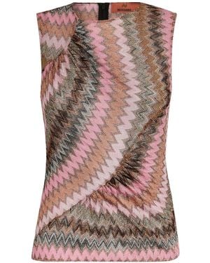 Missoni Zigzag-Woven Knitted Tank Top - Brown