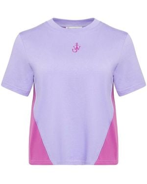 JW Anderson T-Shirt Con Design Color-Block - Viola