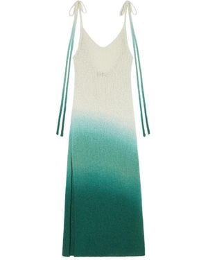 Alanui Wave Bloom Maxi Dress - Green