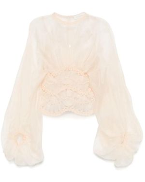 Zimmermann Illuminate Macrame Blouse - White