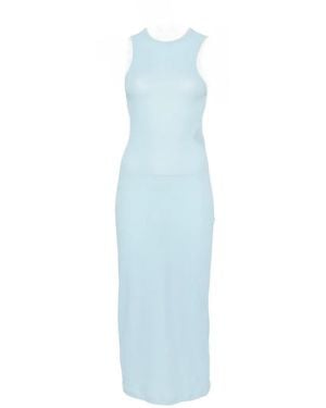 Wardrobe NYC Ribbed Racer Dress - Blue