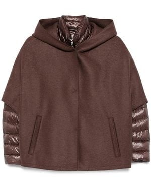 Herno Piumino Giaccone Lana Cotta Con Staccabile Nylon Rst - Brown