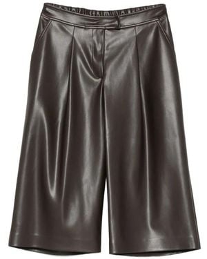 Alpha Studio Faux Leather Shorts - Gray