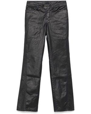 Mugler Waxed Straight Leg Jeans - Gray