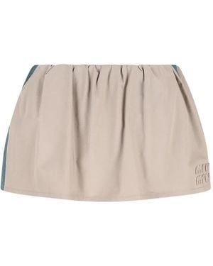 Miu Miu Washed Twill Miniskirt - Natural