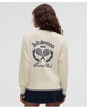 lululemon – Cable-Knit Cardigan Tennis Club – Cotton-Blend – – - Natural