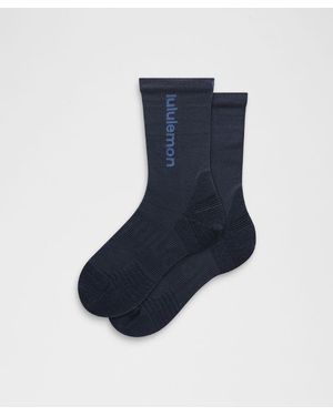 lululemon – Power Stride Cushion Crew Socks Wordmark – – Size Large - Blue