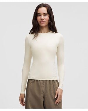 lululemon Wundermost Ultra-Soft Nulu Crewneck Long-Sleeve Shirt - Natural