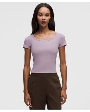 lululemon – Hold Tight Micro-Rib Cross-Back T-Shirt – /Pastel – Size 4 - Purple