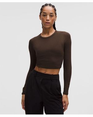 lululemon – Hold Tight Straight-Hem Cropped Long-Sleeve Shirt – – Size 12 - Black