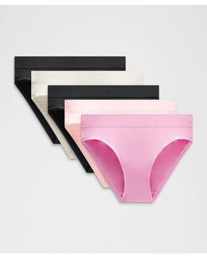 lululemon – Underease Mid-Rise Bikini Underwear 5 Pack – – Size Small - Pink