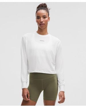 lululemon – Jersey Training Long-Sleeve Shirt Wordmark – – Size 18 - White