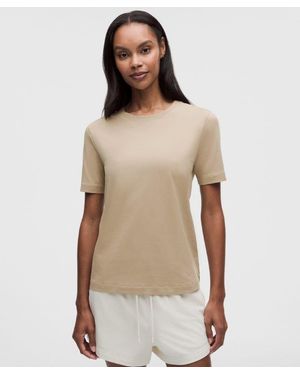 lululemon – The Classic Jersey Tee – Colour Khaki – Size Large - Natural