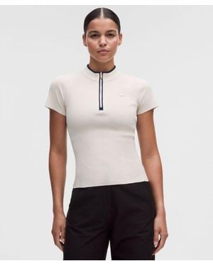 lululemon – Knit Golf Mockneck Short-Sleeve Shirt – – Size Large - White