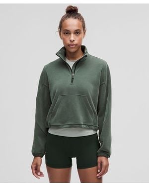 lululemon – Brushed Softstreme Half Zip Sweatshirt – – Size 4 - Green