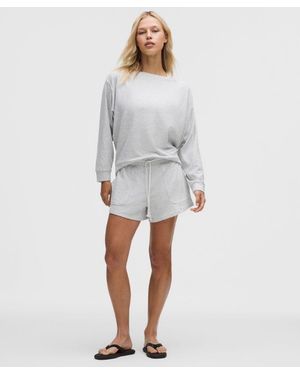 lululemon – Becalm Mid-Rise Wide-Waistband Shorts – 3" – Colour Light/ – Size Large - Grey