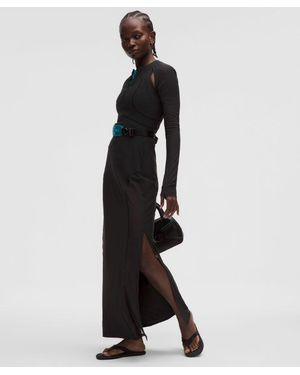 lululemon – Mesh Cutout Long-Sleeve Dress Slnsh Collection – – Size 4 - Black