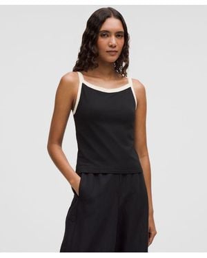 lululemon Organic Cotton High-Neck Ringer Tank Top - Black
