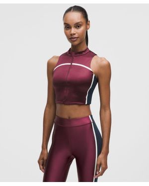 lululemon Satin Shine Full-Zip Tank Top Medium Support, B/C Cup - Red
