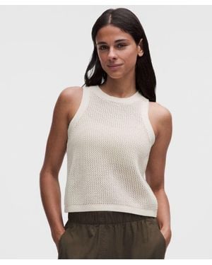 lululemon Cotton Crochet Mesh Tank Top - White