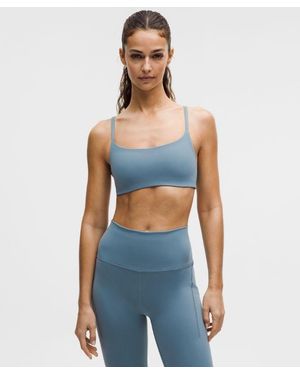 lululemon – Wunder Train Strappy Racer Sports Bra Light Support, A/B Cup – – Size 16 - Blue