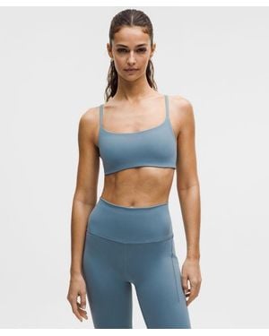 lululemon – Wunder Train Strappy Racer Sports Bra Light Support, A/B Cup – – Size 14 - Blue