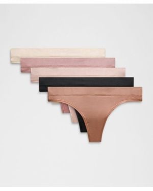 lululemon – Underease Mid-Rise Thong Underwear 5 Pack – – Size Large - Grey