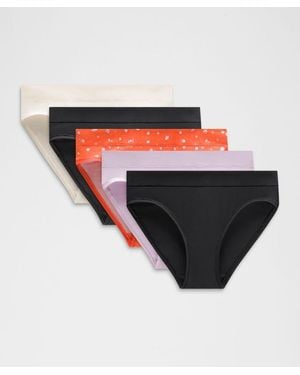 lululemon – Underease Mid-Rise Bikini Underwear 5 Pack – – Size Large - Red