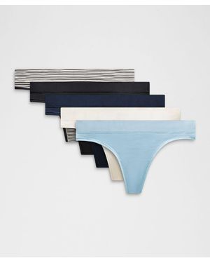 lululemon – Underease Mid-Rise Thong Underwear 5 Pack – – Size Small - Blue