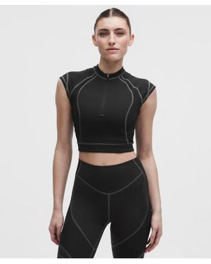 lululemon – Everlux Panelled Short-Sleeve Shirt – – Size Large - Black