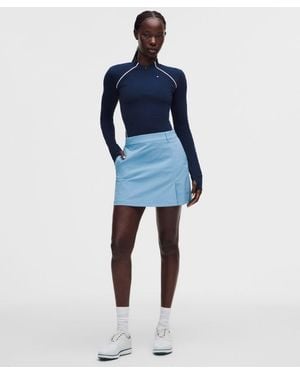 lululemon – Stretch Front Pleat Golf Skirt Embroidered Logo – – Size 28 - Blue