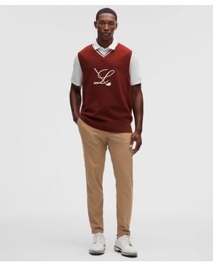 lululemon – Abc Slim-Fit Golf Trousers 32L – Colour Khaki – Size 12 - Red