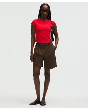 lululemon – Daydrift Pleated High-Rise Shorts – 7" – – Size Large - Red
