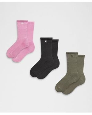 lululemon – Daily Essential Crew Socks 3 Pack – – Size Large - Multicolour