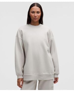 lululemon – Big Cosy Ultra-Oversized Crew Sweatshirt Wordmark – – Size Large - Grey