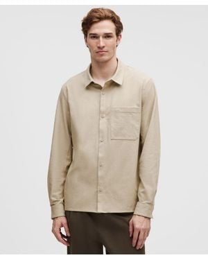lululemon – Brushed Woven Overshirt – Colour Khaki – Size Large - Natural
