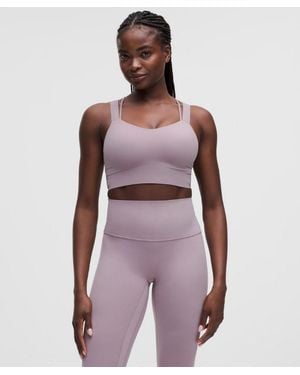 lululemon – Like A Cloud Longline Sports Bra Light Support, D/Dd Cup – Colour Printed – Size 14 - Purple
