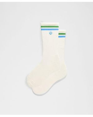 lululemon – Daily Essential Crew Socks Stripe – – Size Large - White