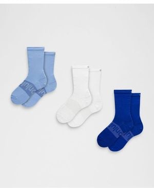 lululemon – Power Stride Crew Socks 3 Pack – – Size Large - Blue