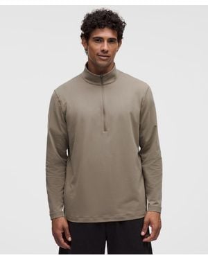 lululemon – Soft Jersey Half Zip Long-Sleeve Top – – Size Large - Brown