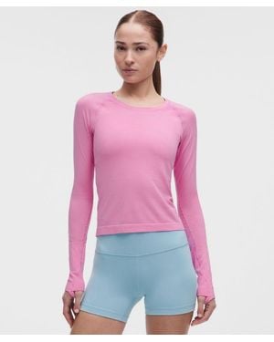 lululemon – Swiftly Tech Long-Sleeve Shirt 2.4 Waist Length – – Size 4 - Purple