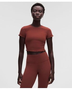lululemon – Align Lettuce-Hem Baby Tee – – Size 4 - Red