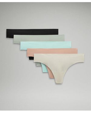 lululemon Invisiwear Mid-Rise Thong Underwear 5 Pack - Metallic