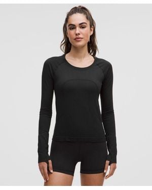 lululemon – Swiftly Tech Long-Sleeve Shirt 2.4 Waist Length – – Size 4 - Black