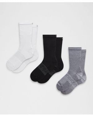 lululemon – Power Stride Crew Socks 3 Pack – – Size Large - Black