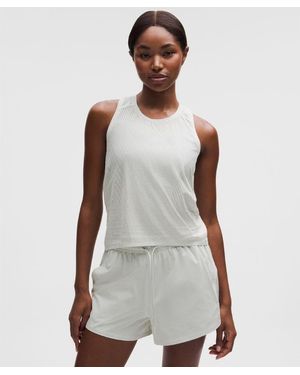 lululemon Fast And Free Airflow Cropped Running Tank Top - White