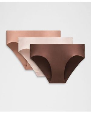 lululemon – Invisiwear Mid-Rise Bikini Underwear 3 Pack – – Size Large - Brown