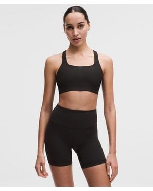 lululemon – All-Time Hero Ribbed Sports Bra Medium Support, B/C Cup – – Size Large - Black